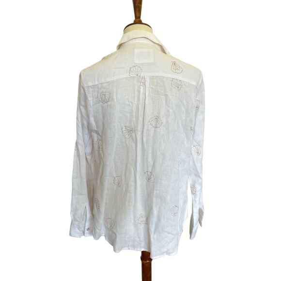 Rails Charli Gold Scallop Shells Button Down Shirt - Picture 3 of 4